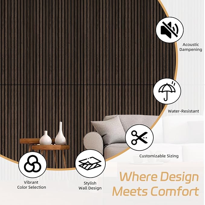 4 Pack Wood Panels for Wall, 47.2"×23.6" Wood Slat Acoustic Panels for Wall - Image 9