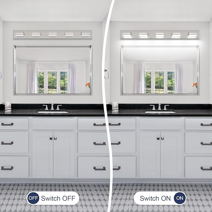 SineRise LED Modern Bathroom Vanity Light Fixtures, Brushed Nickel Modern - Image 6