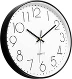 Foxtop Black Wall Clock 12 Inch Silent Non Ticking Quartz Battery Operated - Image 4