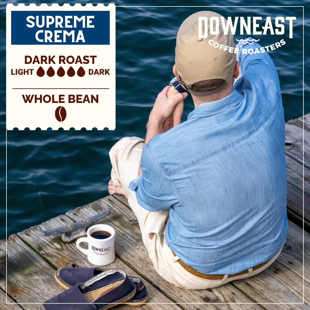 Downeast Coffee Roasters Whole Bean Coffee - Supreme Crema Espresso - Select Central and South American Highlands (2 lb Bag)