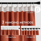 MIULEE Back Tab Burnt Orange Blackout Curtains 84 Inch Length 2 Panels Set - Image 3