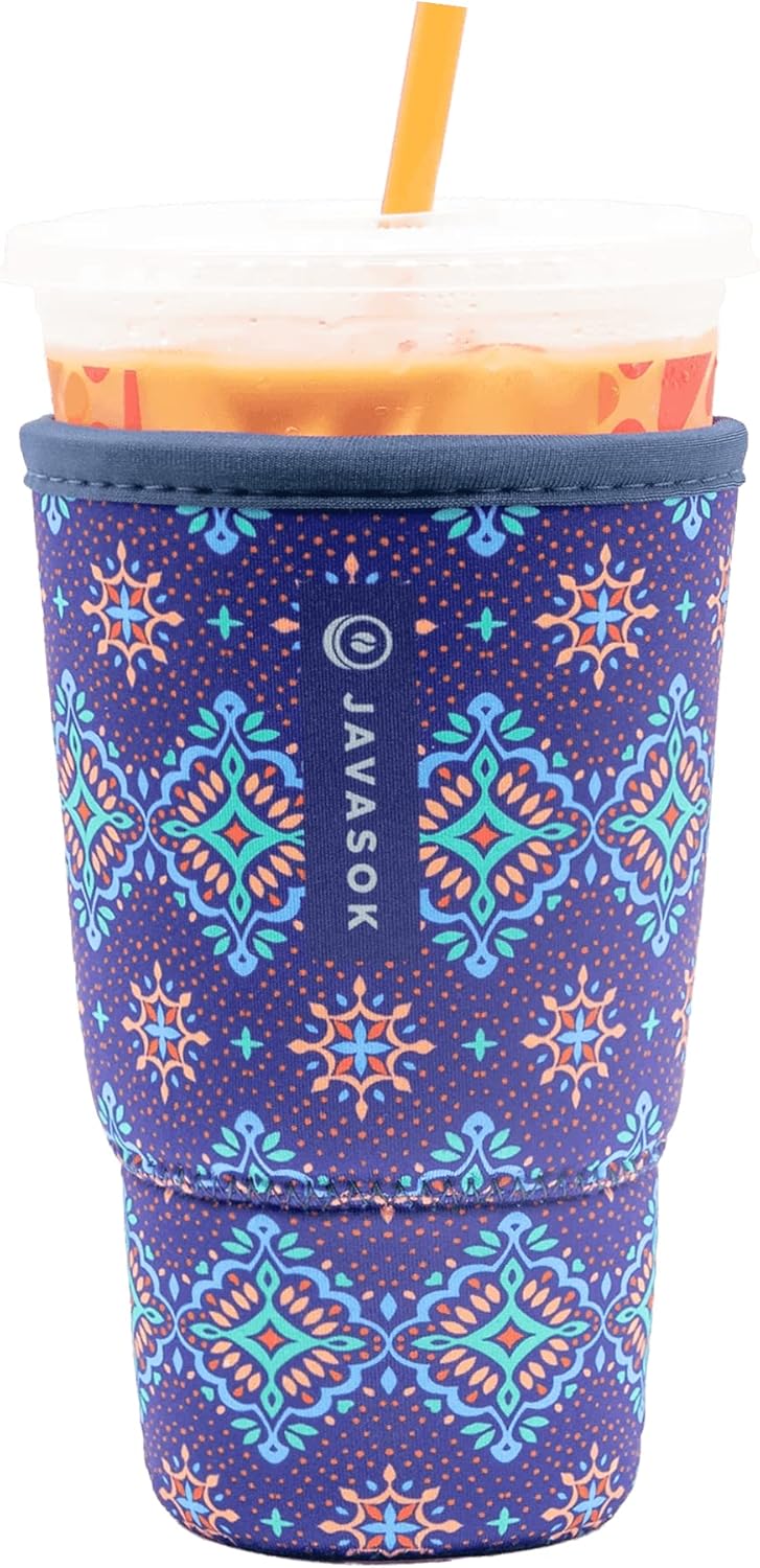 Sok It JavaSok Iced Coffee & Cold Soda Insulated Neoprene Cup Sleeve (Diamond Back, Large: 30-32oz)