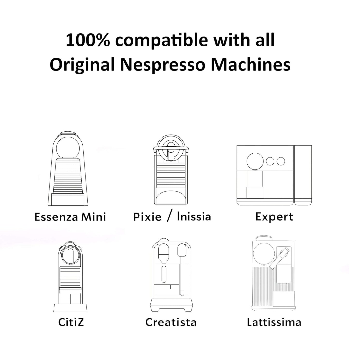Strong Espresso Variety Pack for Nespresso | 100 Bold Aluminum Pods| 5 Intense Italian Flavors | 100% Nespresso Compatible Pods
