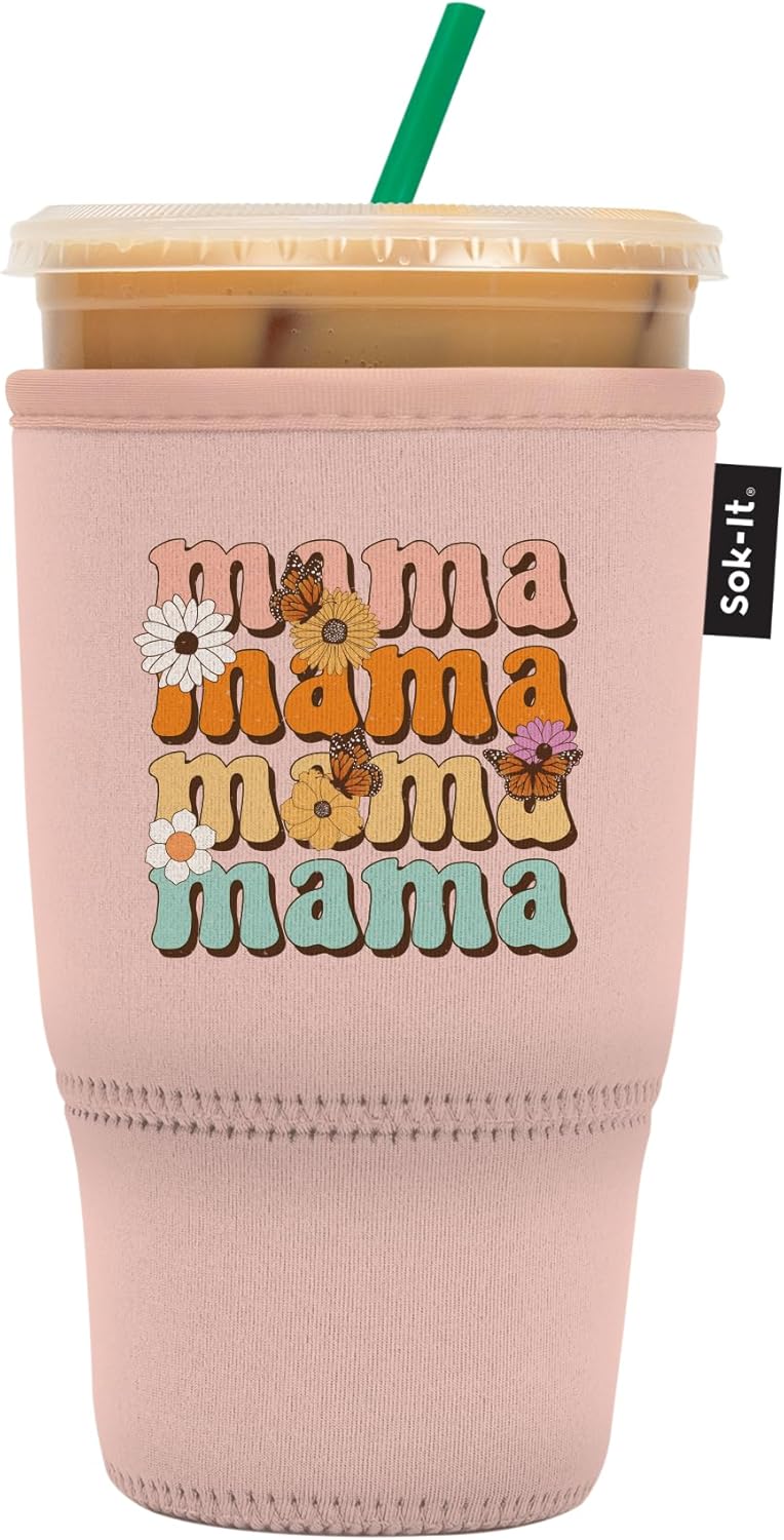 Sok It JavaSok Iced Coffee & Cold Soda Insulated Neoprene Cup Sleeve (Mama Knows Best, Large: 30-32oz)