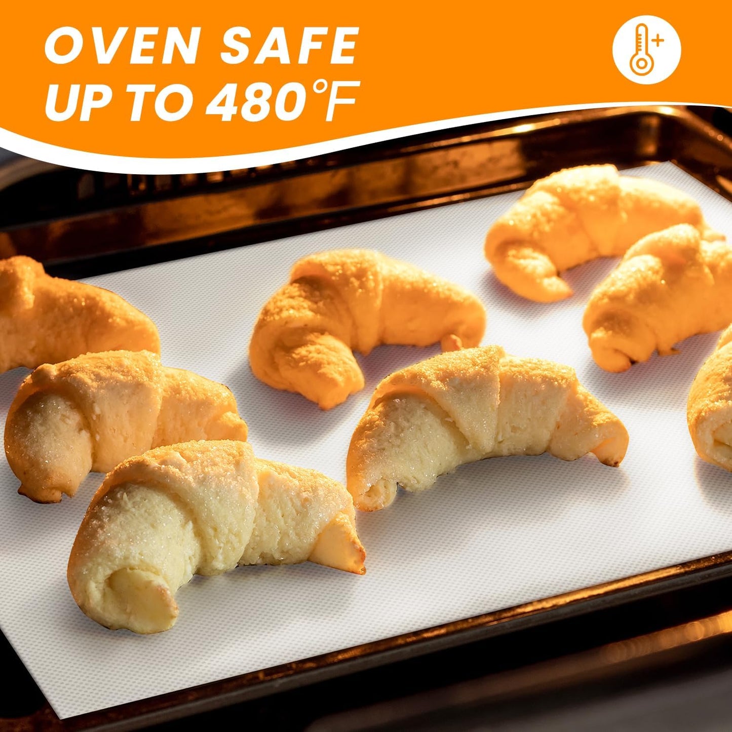 Silicone Baking Mat Roll -Non-Stick Dough Rolling Mat, Food Grade Pastry Baking Mat, Non-slip Silicone Kitchen Counter Mat, Reusable Air Fryer Mat, Washable Oil-Proof Refrigerator Liners