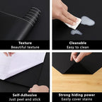 Arthome 11.8''x100'' Black Contact Paper, Self Adhesive Wallpaper Waterproof - Image 5
