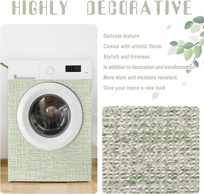Amiya Grasscloth Wallpaper Sage Green Peel and Stick Faux Fabric Linen Contact - Image 5