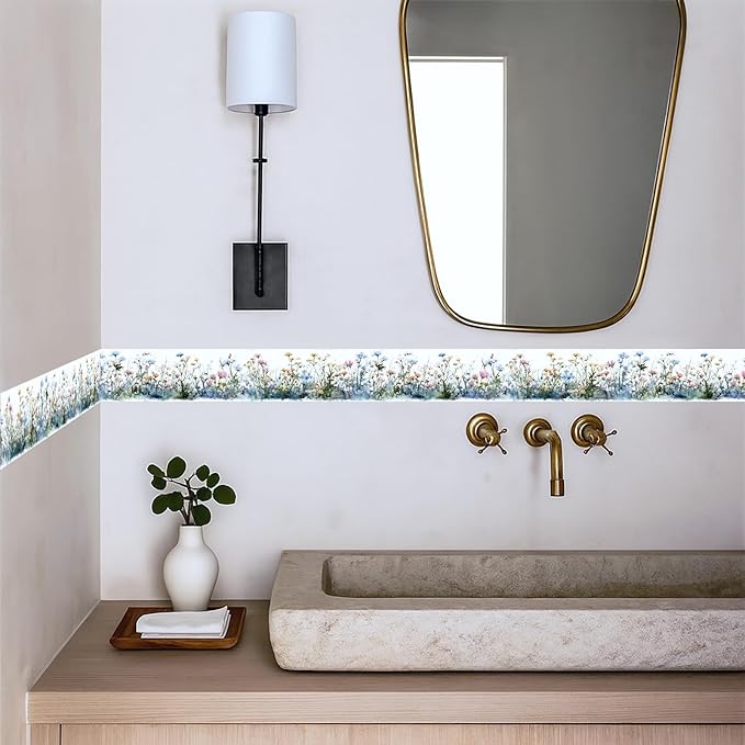 Wildflower Wallpaper Border 196x4 Inch Peel and Stick Wall Border Self Adhesive - Image 3