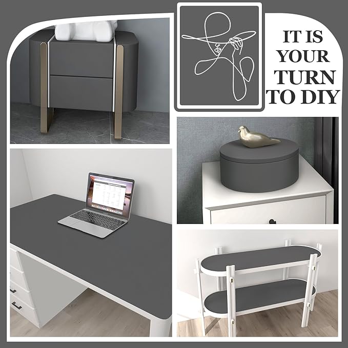 practicalWs Grey Wallpaper Peel and Stick Wallpaper Dark Grey Matte Textured - Image 5