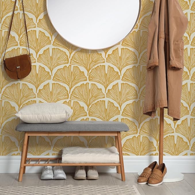 Tempaper x Novogratz Golden Mustard Feather Palm Removable Peel and Stick - Image 6