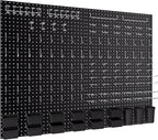 INCLY 226PCS Metal Pegboard Wall Organizer, 48x36 Inch Black Peg Board Panels by INCLY