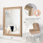 AAZZKANG Rustic Mirrors for Wall Rectangle Wooden Frame Hanging Mirror for - Image 2