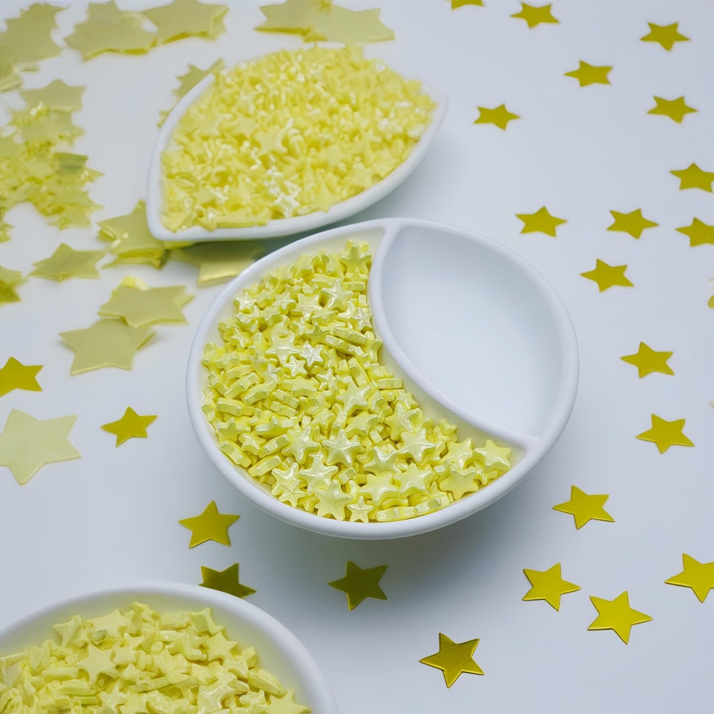 Mixed Size Yellow Stars Sprinkles Edible Stars Cake Decorating Stars Cake Decorations Cupcake Toppers Cookie Decorating Perfect for Cakes,Cupcakes,Desserts Toppings 3OZ