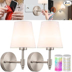 Vimhou Peel and Stick Wall Sconces, Stick On Wall Sconce Set of 2, Battery by Vimhou