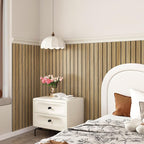 Brown 3D Wood Slat Panels for Walls Acoustic Slat Wall Paneling Peel and Stick - Image 3