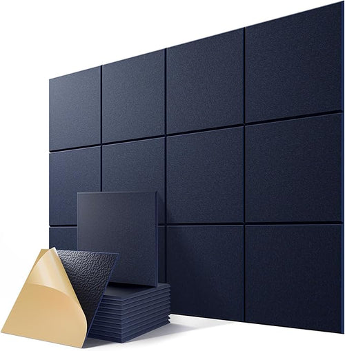12 Pack Self-Adhesive Acoustic Panels, Soundproof Wall Panels by Lebenforce