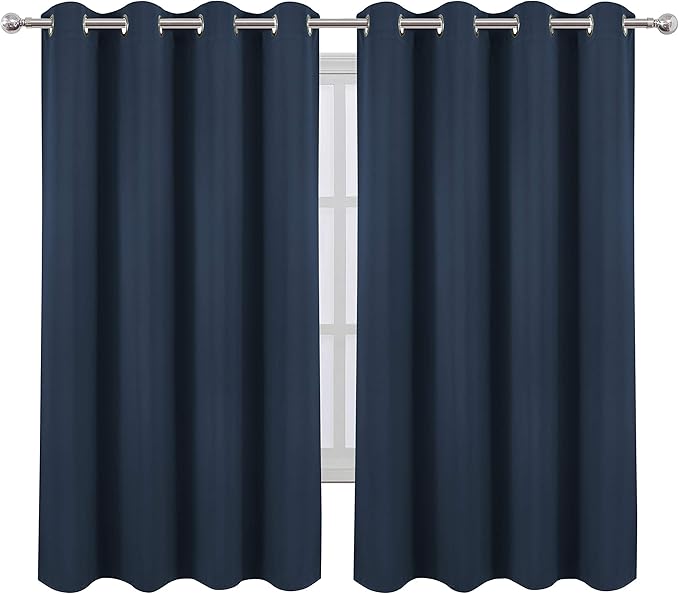 LEMOMO Navy Blackout Curtains 66 x 63 Inch Length/Set of 2 Curtain - Image 2