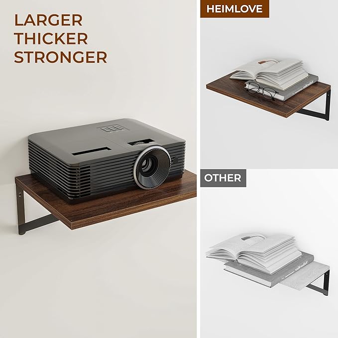 Heimlove Deep Floating Shelves for Wall, 12 Inch Deep Floating Shelves Set of 3 - Image 5