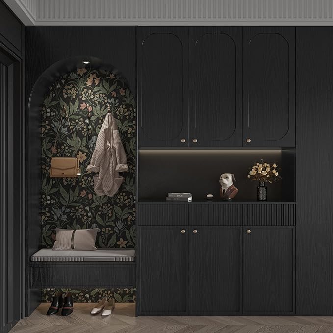 Abyssaly Black Wood Wallpaper 17.71 Inch X 196 Inch Peel Stick Countertops - Image 8
