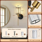 Crystal Battery Operated Wall Sconces, 12 Colors and 3CCT Dimmable Crystal Wall - Image 7