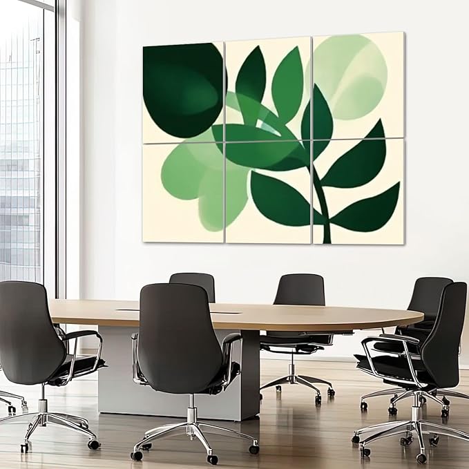 6 Pack Art Acoustic Panels Sound Absorbing Boho Botanical Leaf Orange Green - Image 7