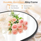 Bathroom Mirror for Wall, 30x20 Inch Arched Mirror, Matte Black Metal Framed - Image 2
