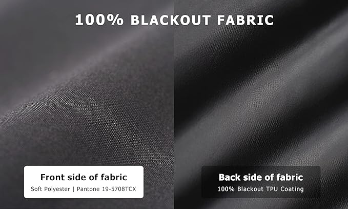 LazBlinds 100% Blackout Cordless Thermal Insulated UV Protection Privacy Curtain - Image 2