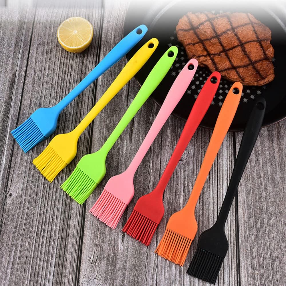 Silicone brush, Oil Brush for BBQ Kitchen Cooking Baking and Grilling (2 PCS,yellow)