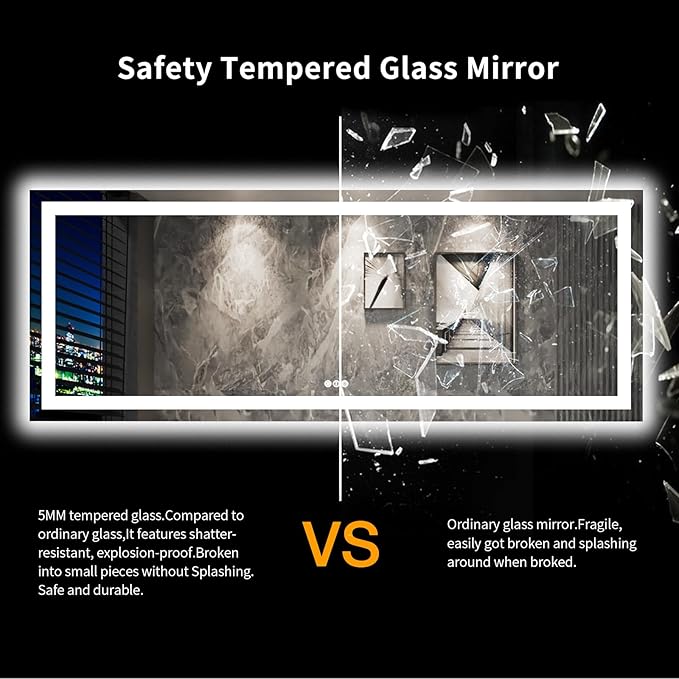 LOAAO 96X36 LED Bathroom Mirror - Image 8