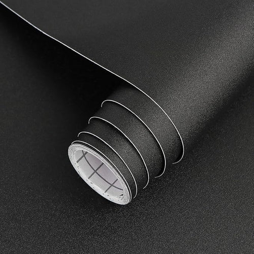 17"x120" Black Wallpaper Peel and Stick Contact Paper, Matte Black Wallpapers by ArthomeWALLDECOR