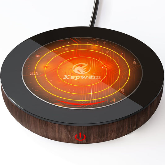 Coffee Mug Warmer with Gravity Sensor, Mug Warmer for Desk with LED Light, 3 Temp Settings & 6H Auto Shut Off Coffee Warmer, Electric Candle Warmer Plate for Beverage, Coffee, Tea, Milk