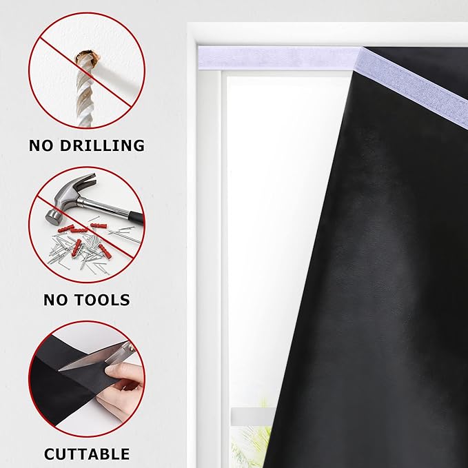 LazBlinds 100% Blackout Roller Shades, No Tools No Drill Cordless Blinds - Image 3