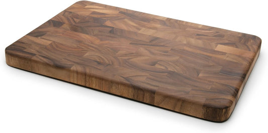 Ironwood Gourmet Large End Grain Prep Station Acacia Wood Cutting Board, 14 x 20-Inch, Brown