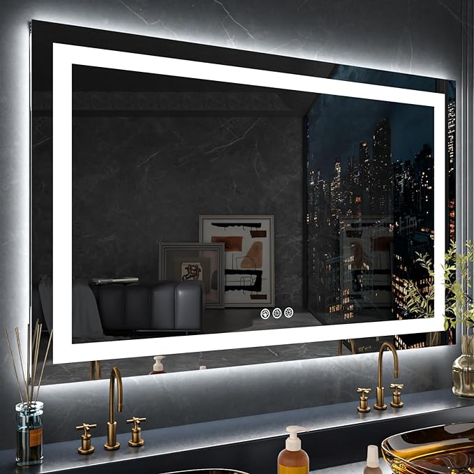 LOAAO 60X28 RGB LED Bathroom Mirror by LOAAO