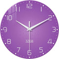 XNM Large Wall Clock for Girls Room 20 Inch Purple Clock Battery Operated Glass by XNMwallclock