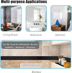 Teemall 10M Black Wood Grain Removable PVC Waterproof Border Wall Decor - Image 5