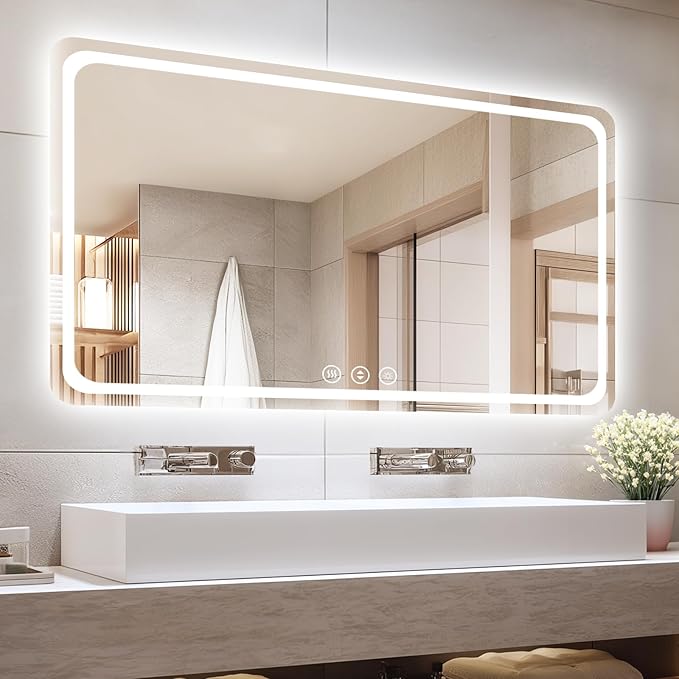 55" x 36" Led Bathroom Mirror by Lmsedf