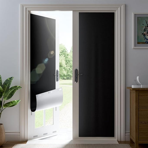 17" W x 84" L 100% Portable Blackout Curtains, Total Darkness No-Drill Black by ZELMINE
