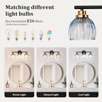 TALOYA Bathroom Vanity Light Fixtures, 3-Light Modern Black and Gold Wall - Image 7