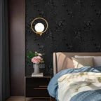 Black Peel and Stick Wallpaper Floral Black Wallpaper 17.7inch x 196.8inch - Image 3