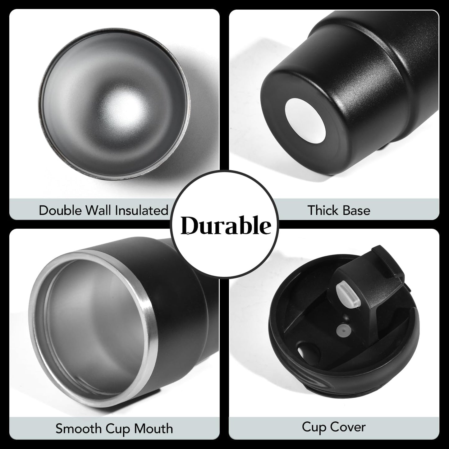 6oz Vacuum Insulated Espresso Cup Set of 2, Espresso Shot Cup for Coffee, Double Wall Stainless Steel Mini Tumbler Shot Glasses with Lid