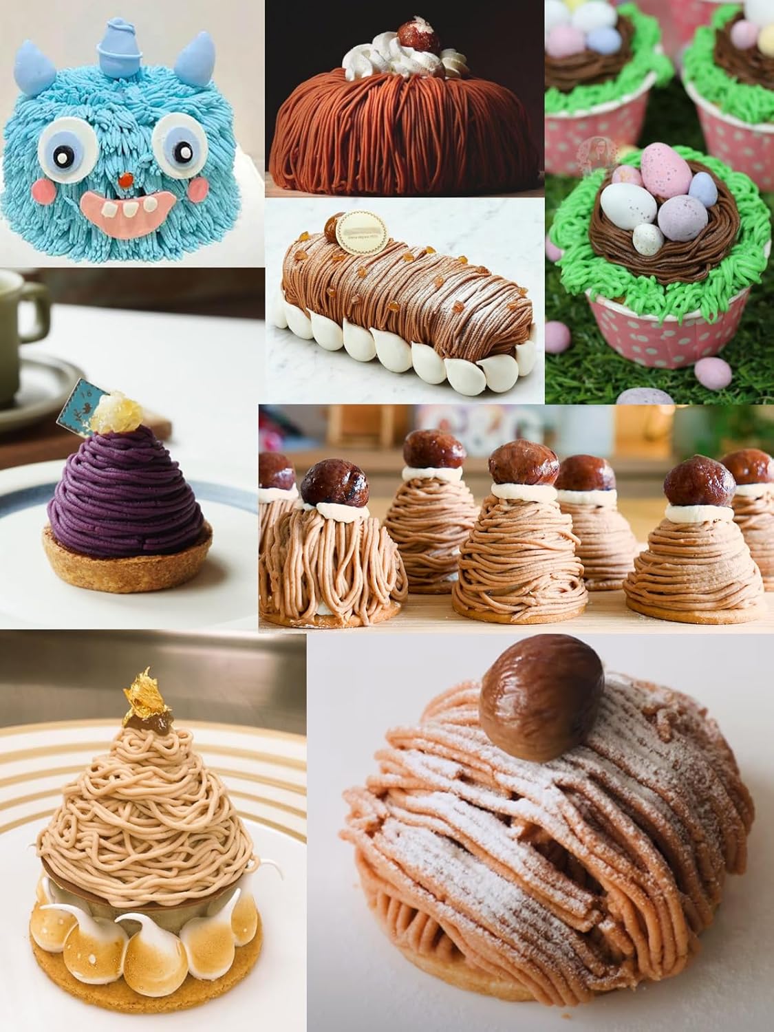 Grass Piping Tip Set – 235, 238, 239 Multi-Opening Tips for Hair, Fur, Spaghetti & Cake Decorating