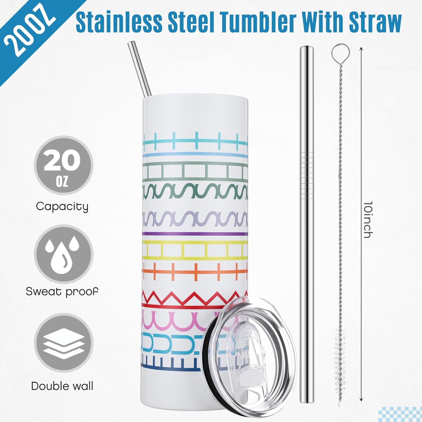 Geiserailie Hidden Message Tumbler Coffee Travel Insulated Mug Skinny Tumbler with Lid and Straw Gift Cup for Bestie Friend Coworker(20 oz)