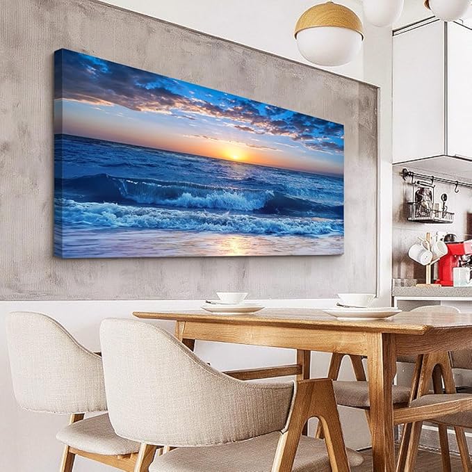 Wapluam Large Canvas Wall Art For Office Farmhouse Living Room Ocean Beach Wall - Image 6