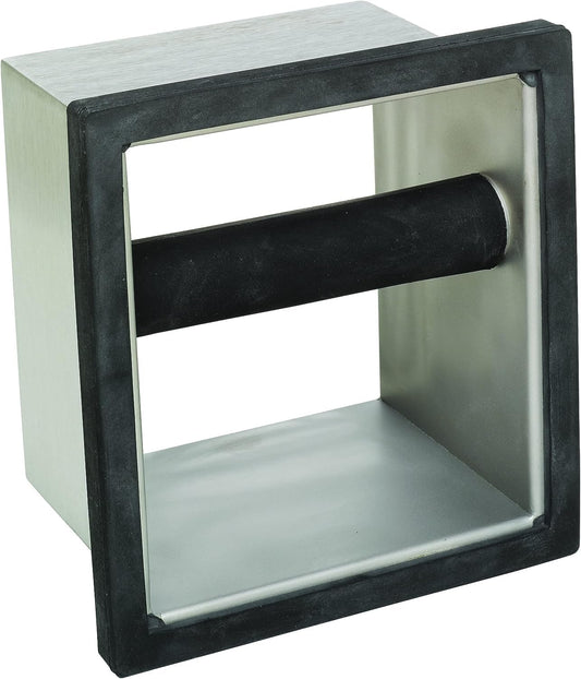 Rattleware Stainless Steel Open Bottom Knock Box Chute - Heavy Duty Espresso Grounds Disposal Tool with Welded Rubber Bar Fits Coffee Stations, Cafe, Restaurant, Hotel, Barista Home (6 x 5.5 x 4)
