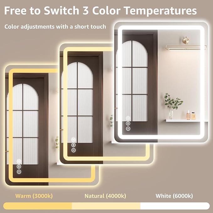 20"L x 28"W Led Bathroom Mirror - Image 6