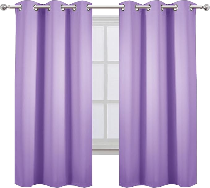 LEMOMO Lavender Blackout Curtains 38 x 63 Inch Length/Set of 2 Curtain - Image 2
