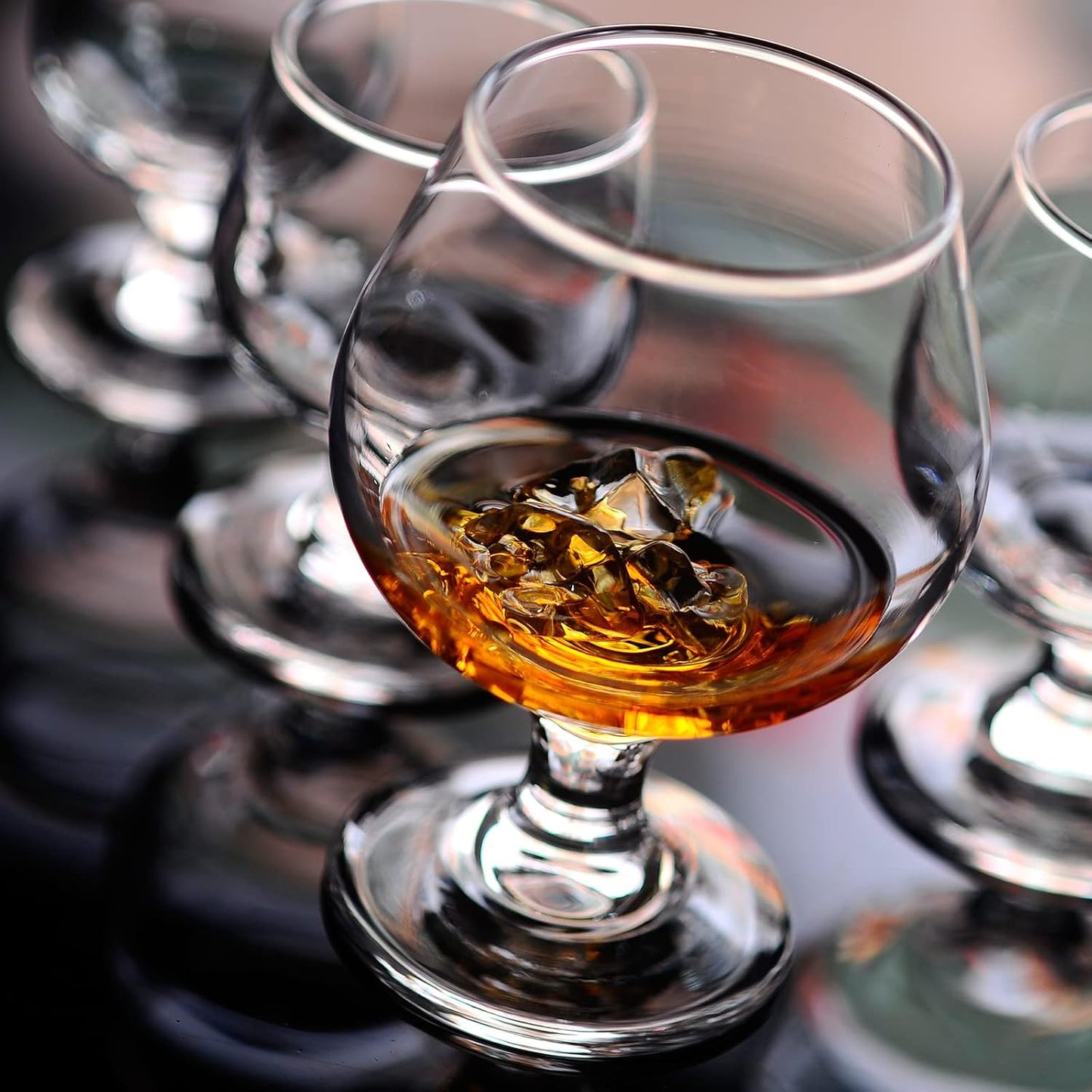 Shot Glasses - 6pc Set, 8.8oz Clear Cute Glass Snifters Perfect for Tasting Brandy