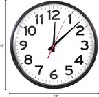 Ultimate Wall Clock | 10 Inch | Silent | Round | Quartz | Black | Kitchen | - Image 10