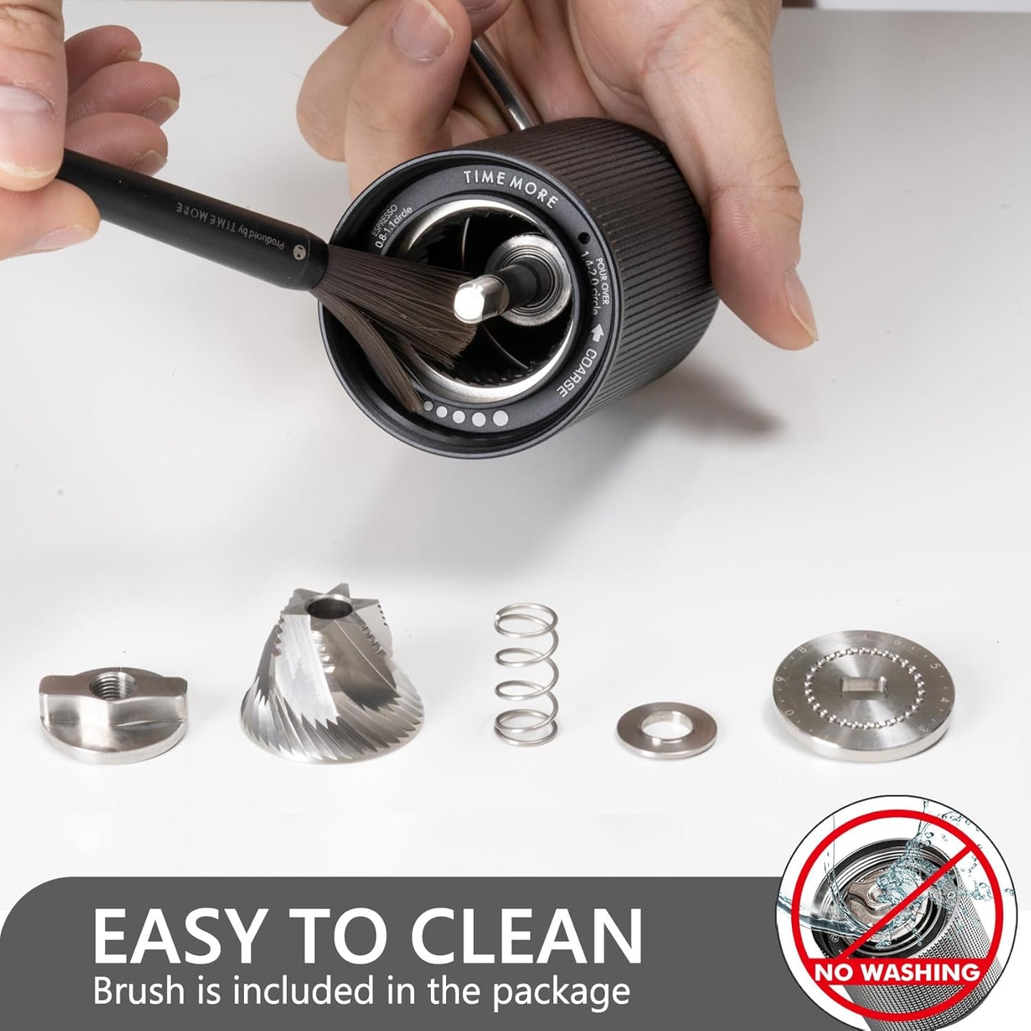 TIMEMORE Chestnut C3 ESP Pro Manual Coffee Grinder, Stainless Steel S2C Conical Burr Hand Coffee Grinder with Foldable Handle, Adjustable Grind Setting for Espresso and Pour Over - Black